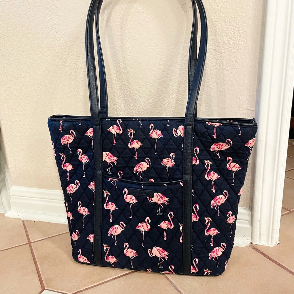Vera Bradley Flamingo Fiesta small trimmed tote